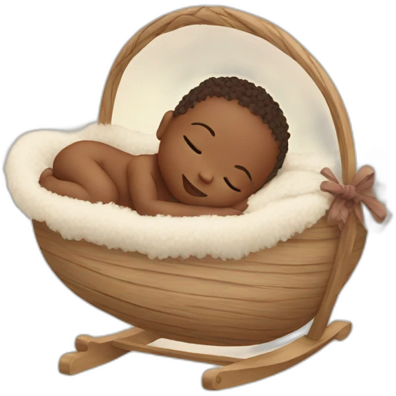 newborn in boho cradle emoji