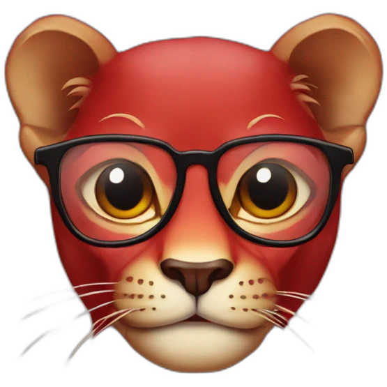 Red panter with glasses emoji