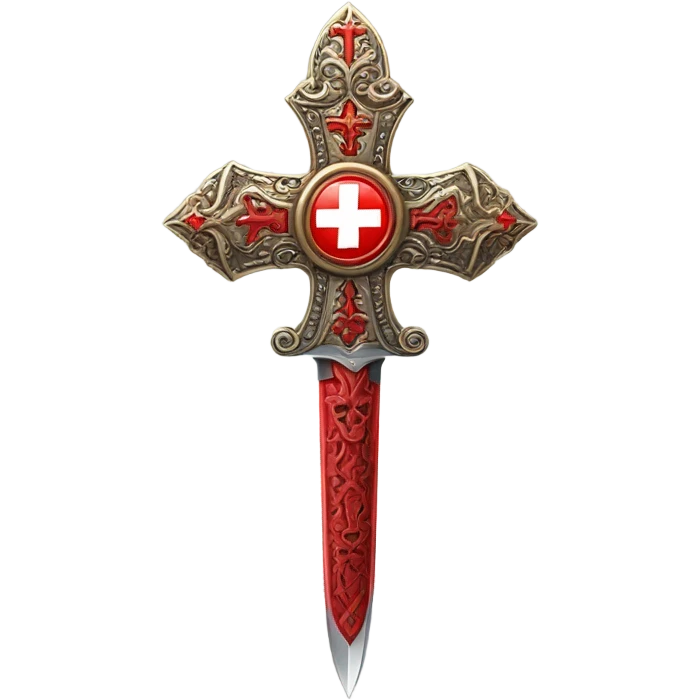 holy red cross dagger emoji