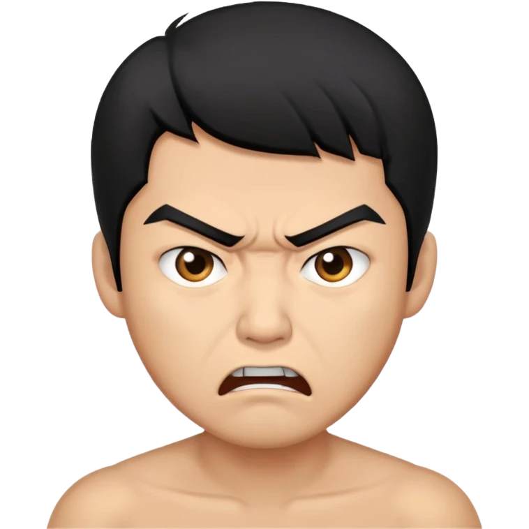 Assault blackhair Asian man emoji