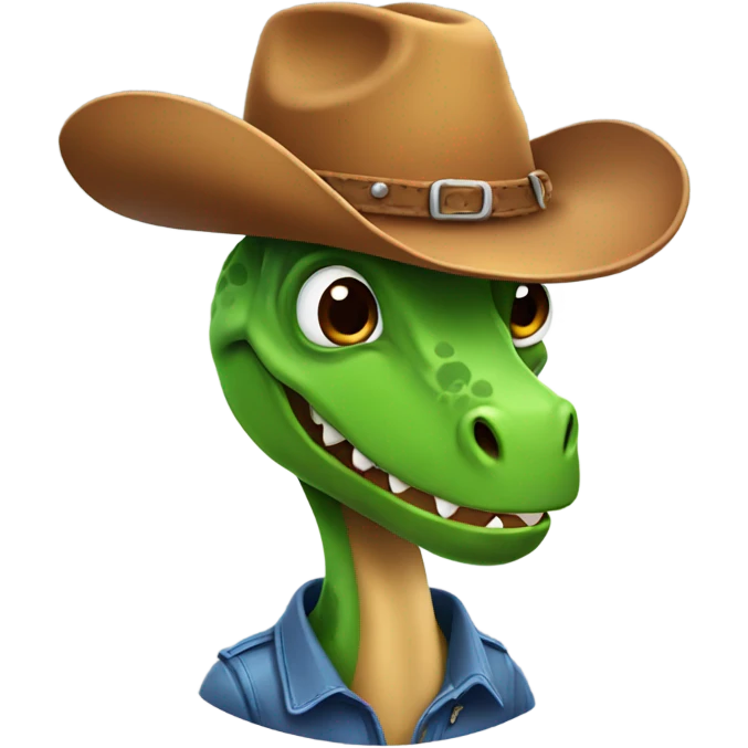 Dinosaur with cowboy hat emoji