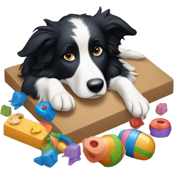Bored border collie emoji