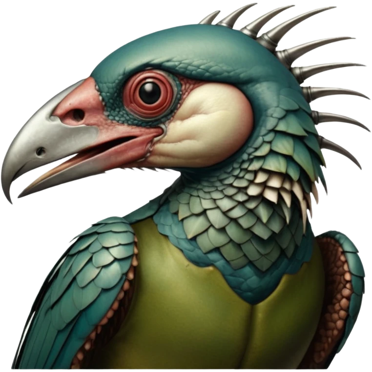 cinematic steam-punk -  hieronymus bosch phantasmagoric mutated creatures - hybrids of human, birds and and reptiles emoji