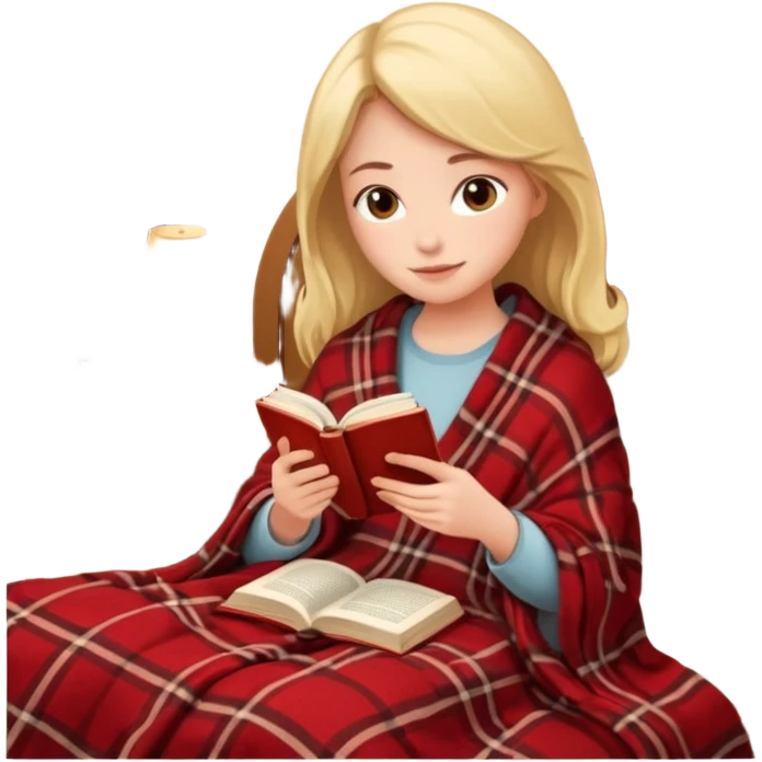 Девушка сидит на кровати и читает книгу , в руках чай emoji