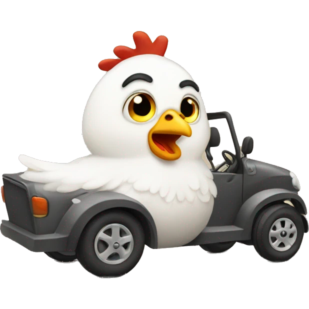 chicken driving emoji