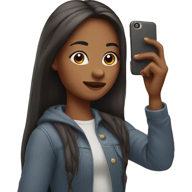 girl taking sefie emoji