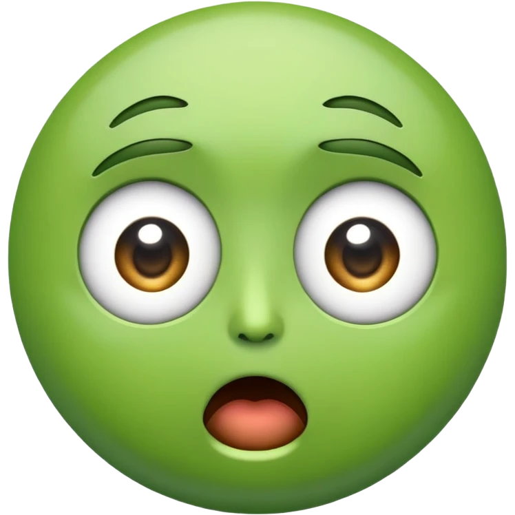 Green wow face emoji  emoji