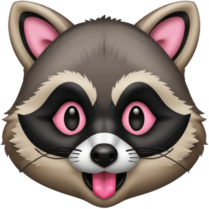 a raccoon with its tongue out emoji