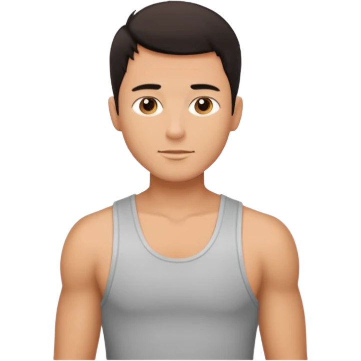 sexy gay guy emoji with short dark hair emoji