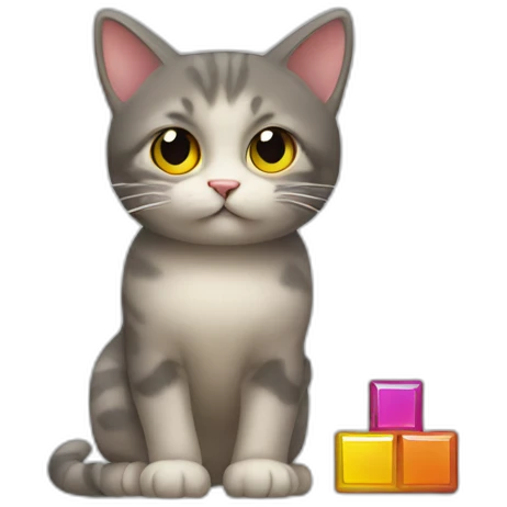 A cat playing Tetris  emoji