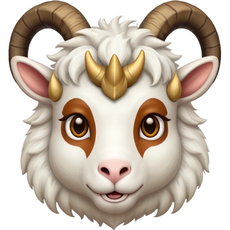 Goat face with horn emoji