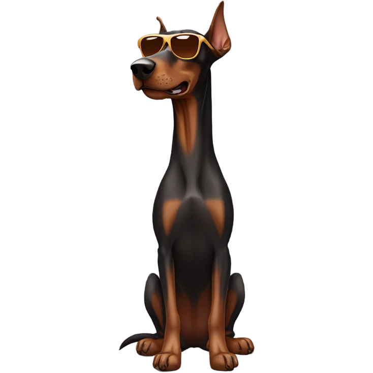 Brown Doberman wearing sunglasses  emoji