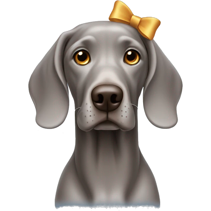 Weimaraner with bow on head emoji
