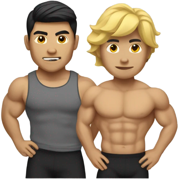 muscular asian personal trainer golden hair emoji
