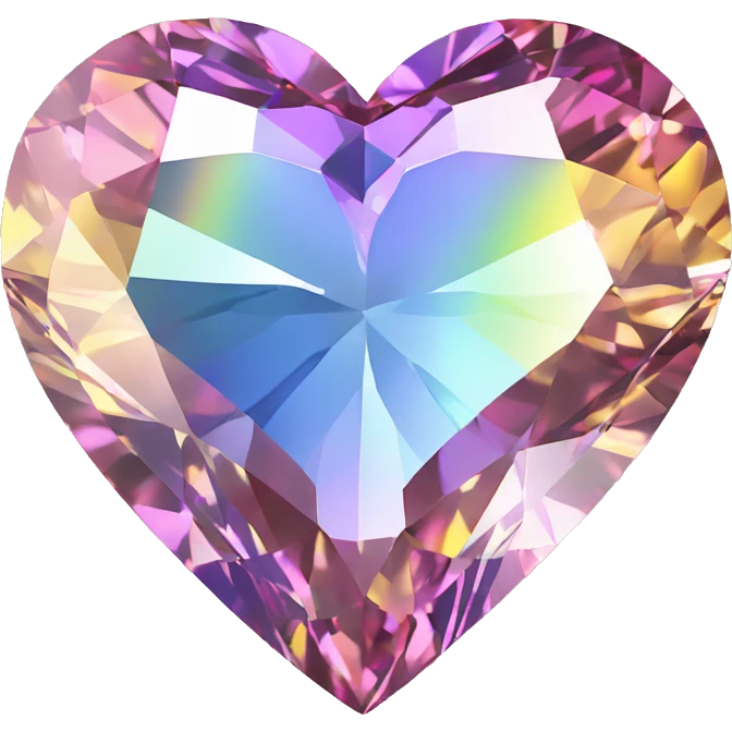Heart shaped 56-carat rainbow diamond emoji