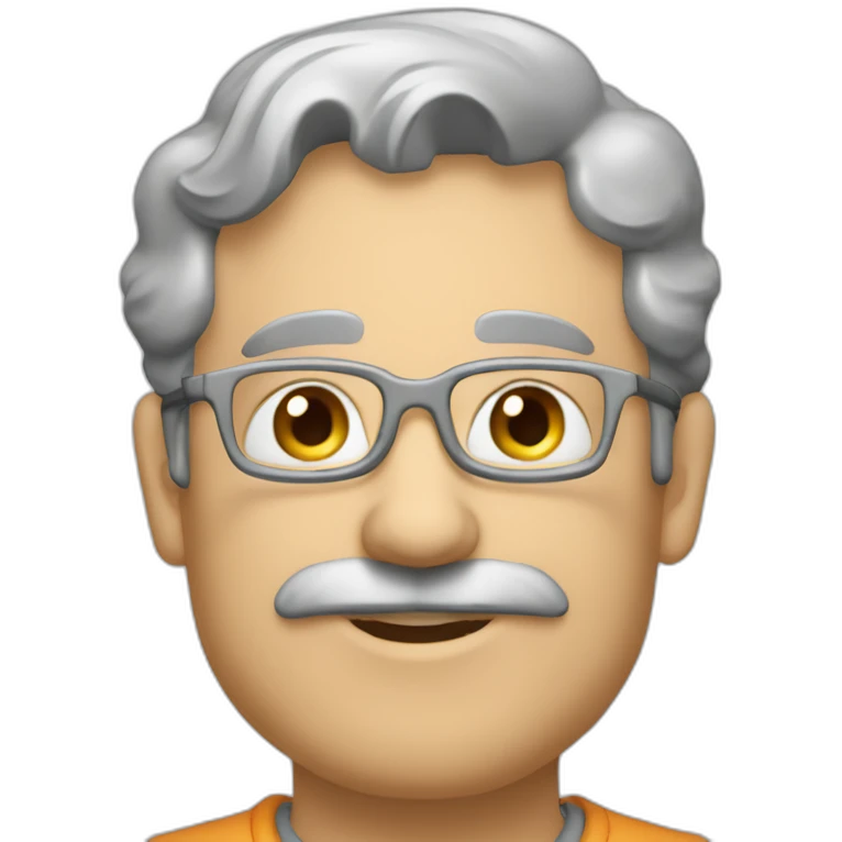 Monsieur 50 ans chevux boucle gris emoji