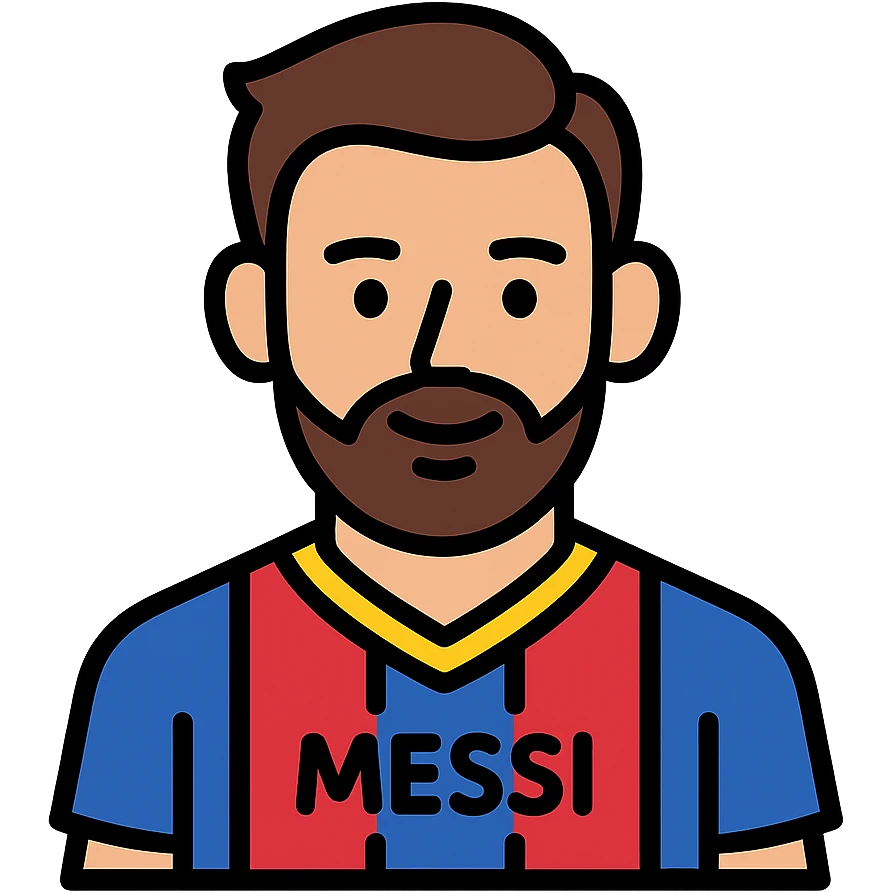 color outline icon of Messi in soccer jersey emoji