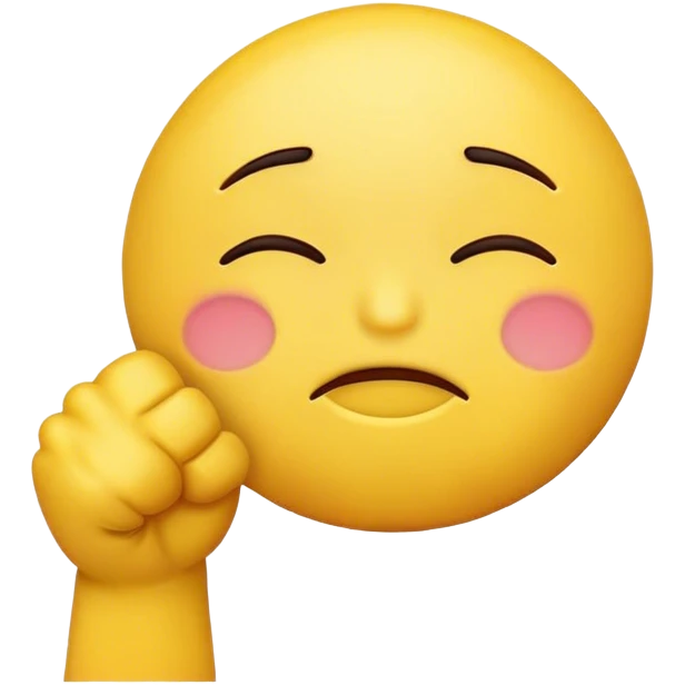 Crying yellow emoji eyes closed and fist up to mouth  emoji