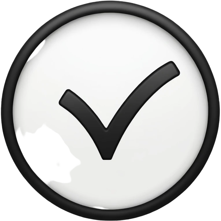 White circle with black checkmark in the middle emoji