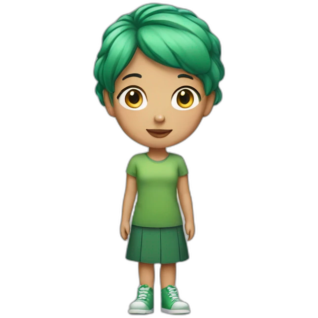 girl with short green hair emoji