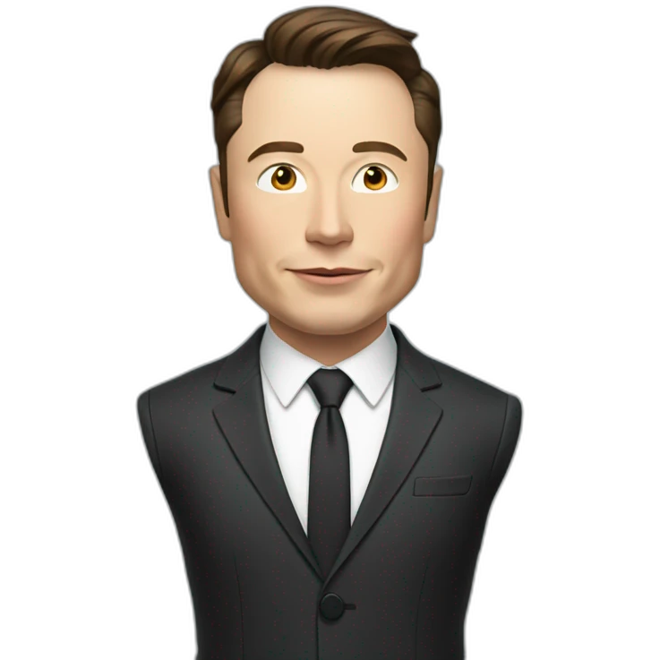 elon musk in a suit with pen emoji