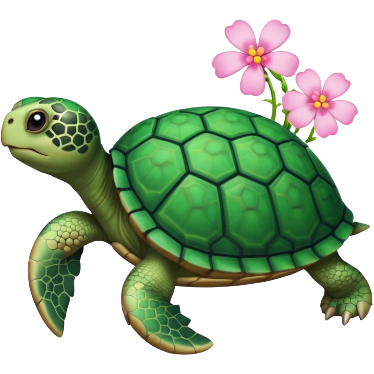 Turtle with blossom emoji