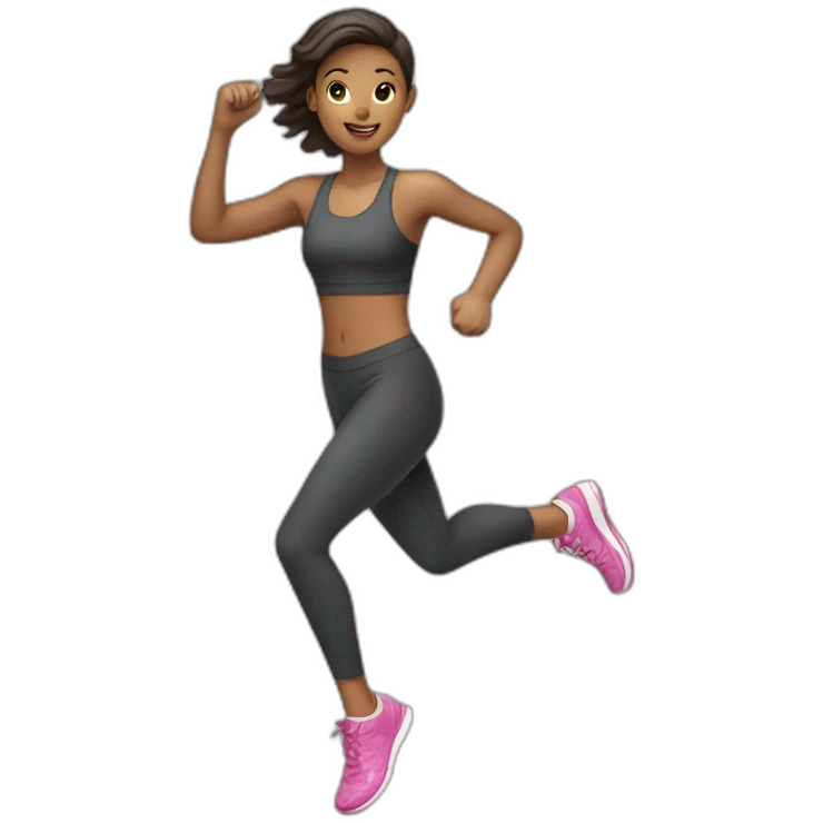 girl doing aerobic emoji
