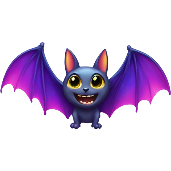 Lisa frank rainbow Halloween bat emoji