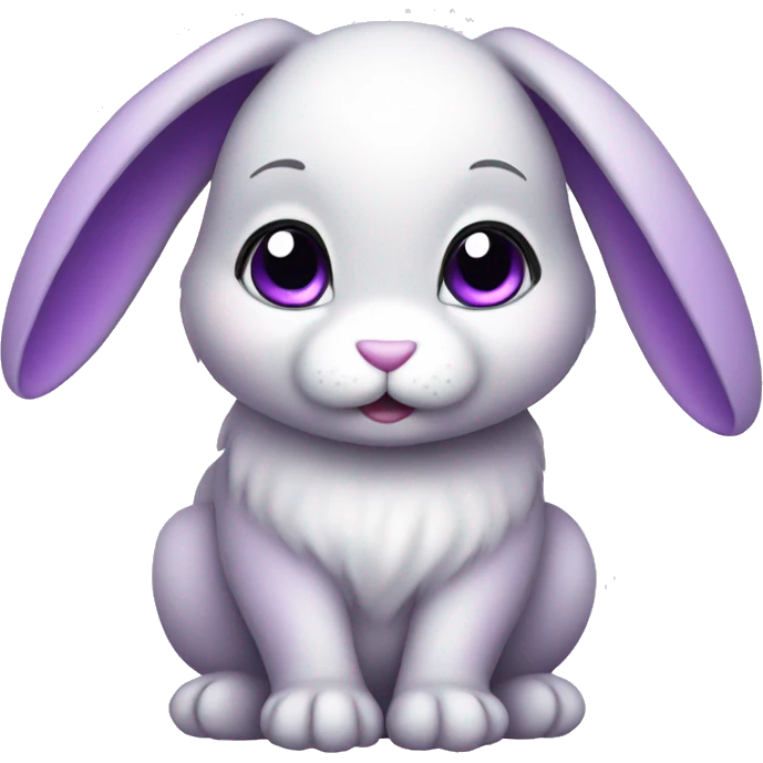 Cute bunny purple emoji