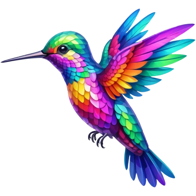 Colorful emoji hummingbird emoji