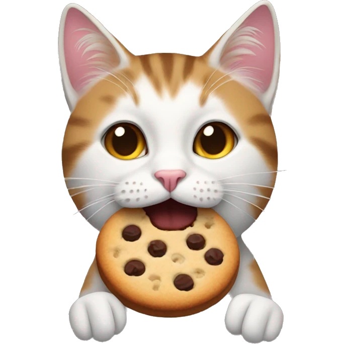 a cat eating a cookie emoji