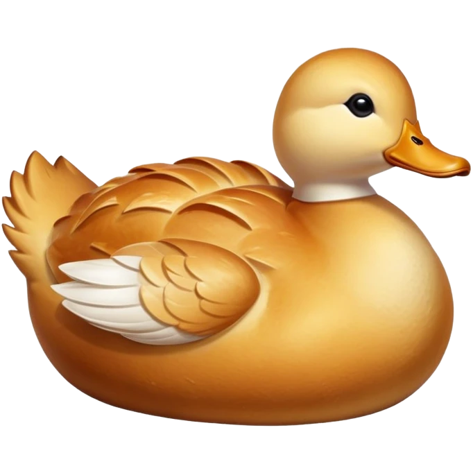 freshly baked bread in the shape of a duck, steaming hot, golden crust emoji