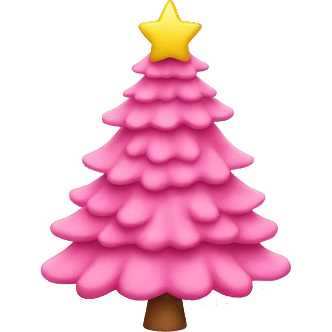 Pink Christmas tree emoji
