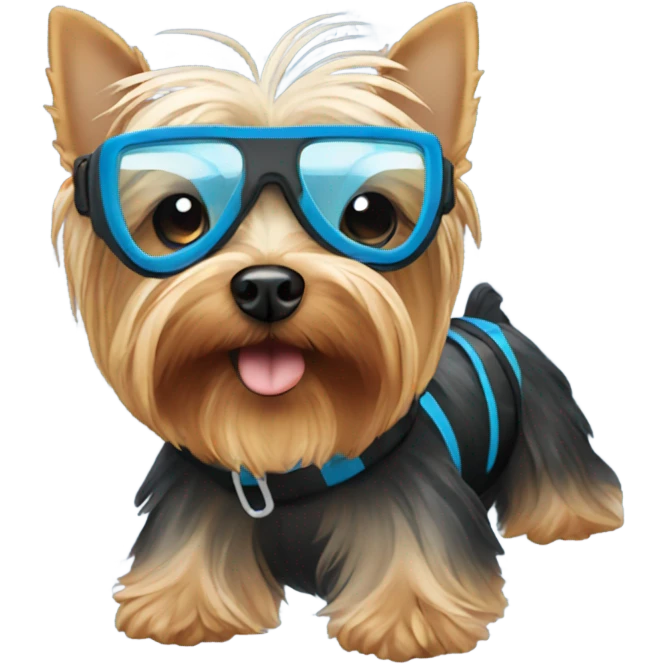 Yorkie wearing snorkel  emoji