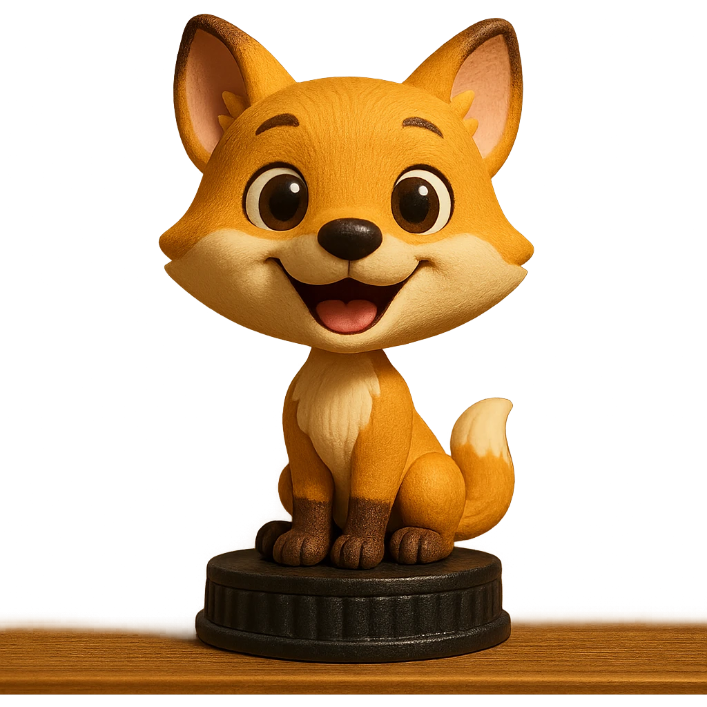 playful bobblehead style animal emoji