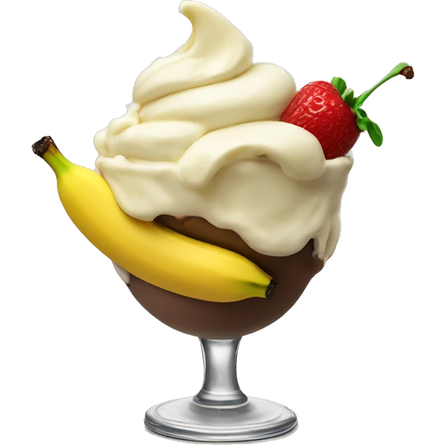 banana split sundae  emoji