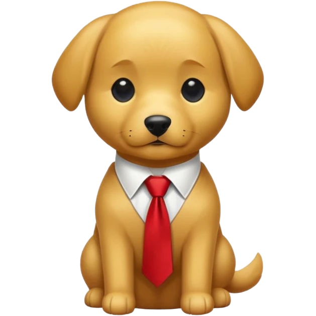 golden dog with white tie,red shirt cut body emoji
