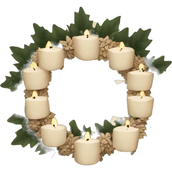 Beige Boho Advent wreath emoji