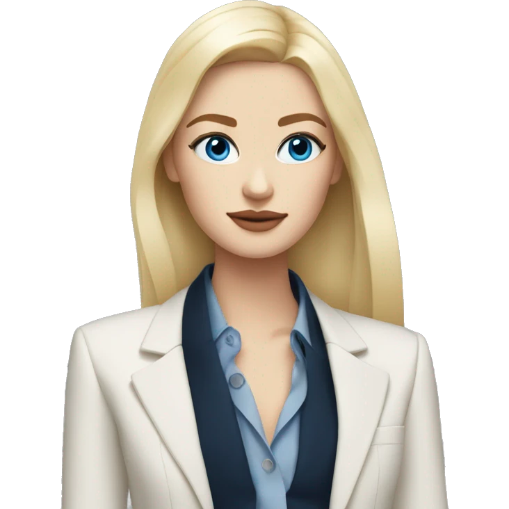 blonde girl blue eyes with chanel blazer emoji