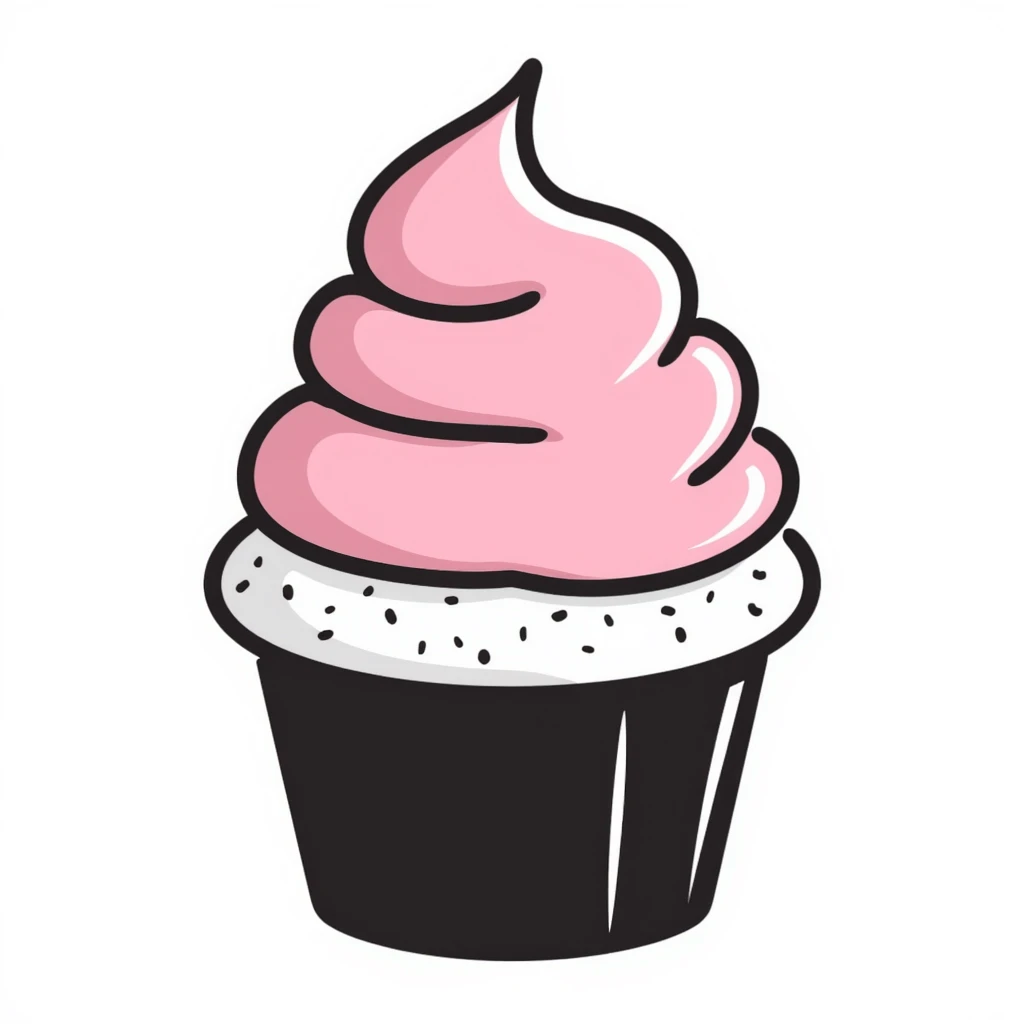 cupcake with pink icing emoji