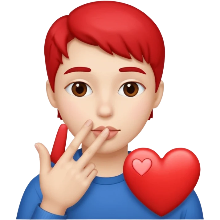 Un bonhomme qui fait un bisous et un cœur avec les doigts  emoji