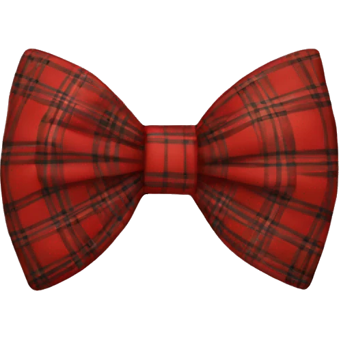 red plaid bow emoji