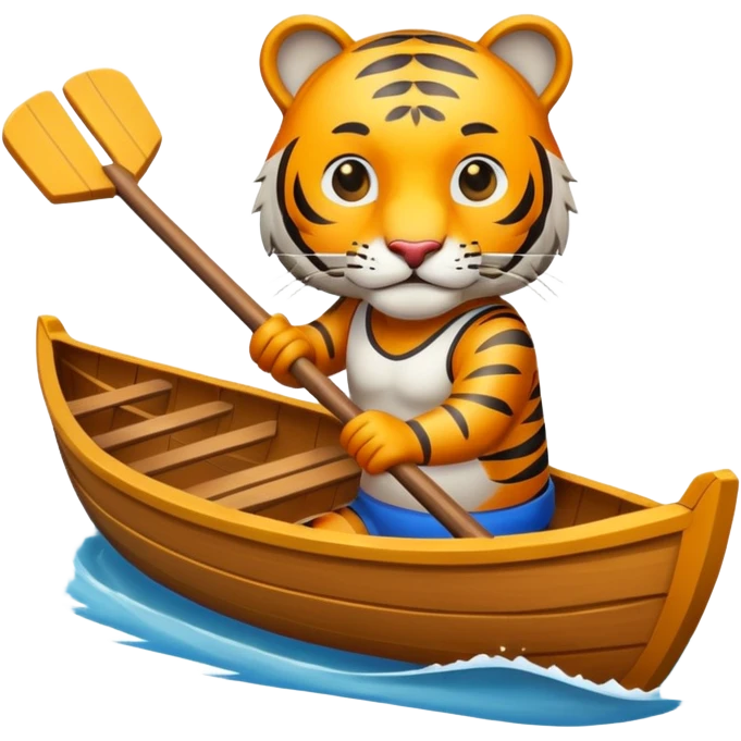Tiger rowing a boat emoji