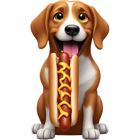 dog eating hotdogs  emoji