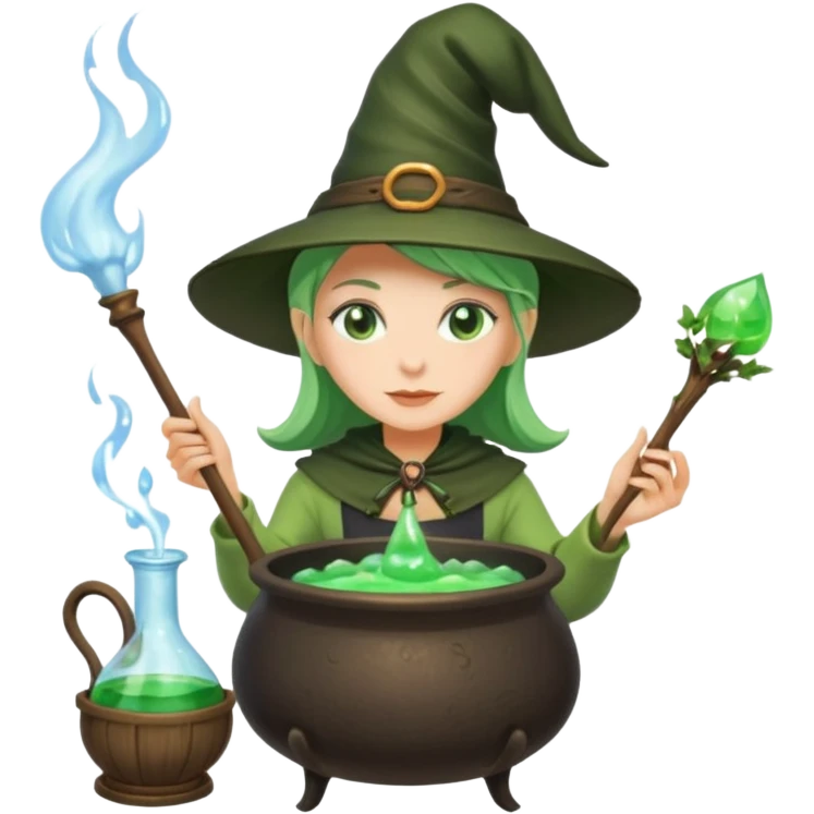 green witch cooking potion emoji