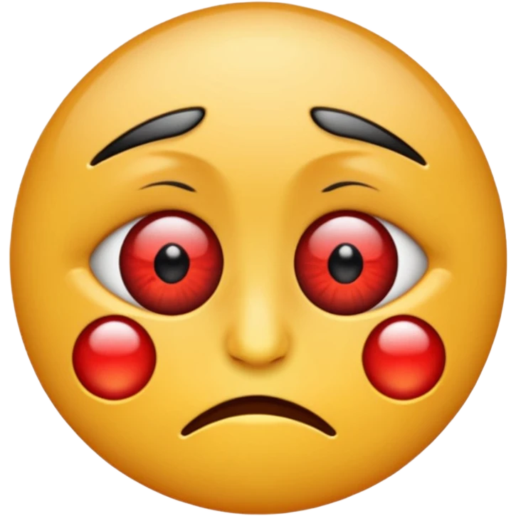 Red eye emoji after crying emoji