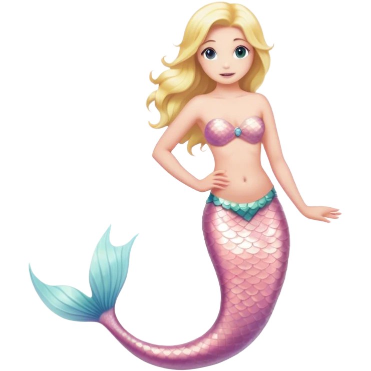 full body blonde light pink mermaid emoji