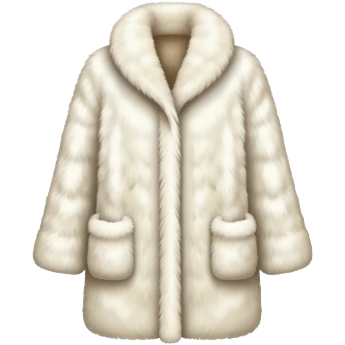 Ivory fluffy fur coat emoji