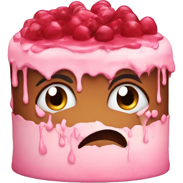 cake with crying face emoji