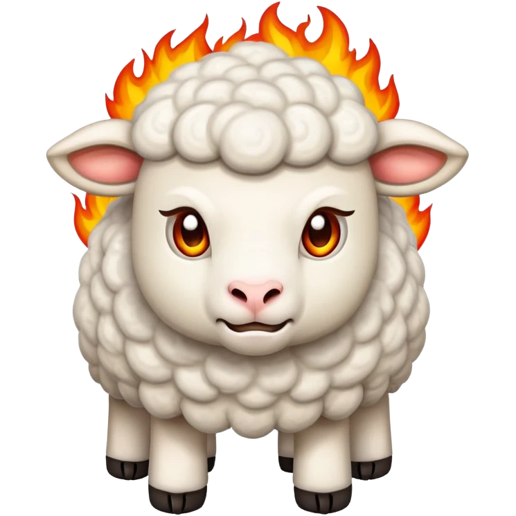 Angry lamb with fire  emoji